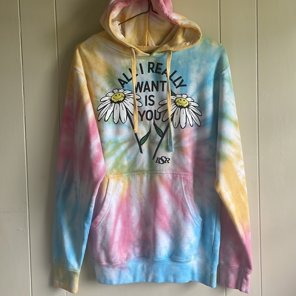 🔥🔥5/$25! BSR by SAMII RYAN Tye Dye Pullover Graphic Hoodie - Picture 3 of 5